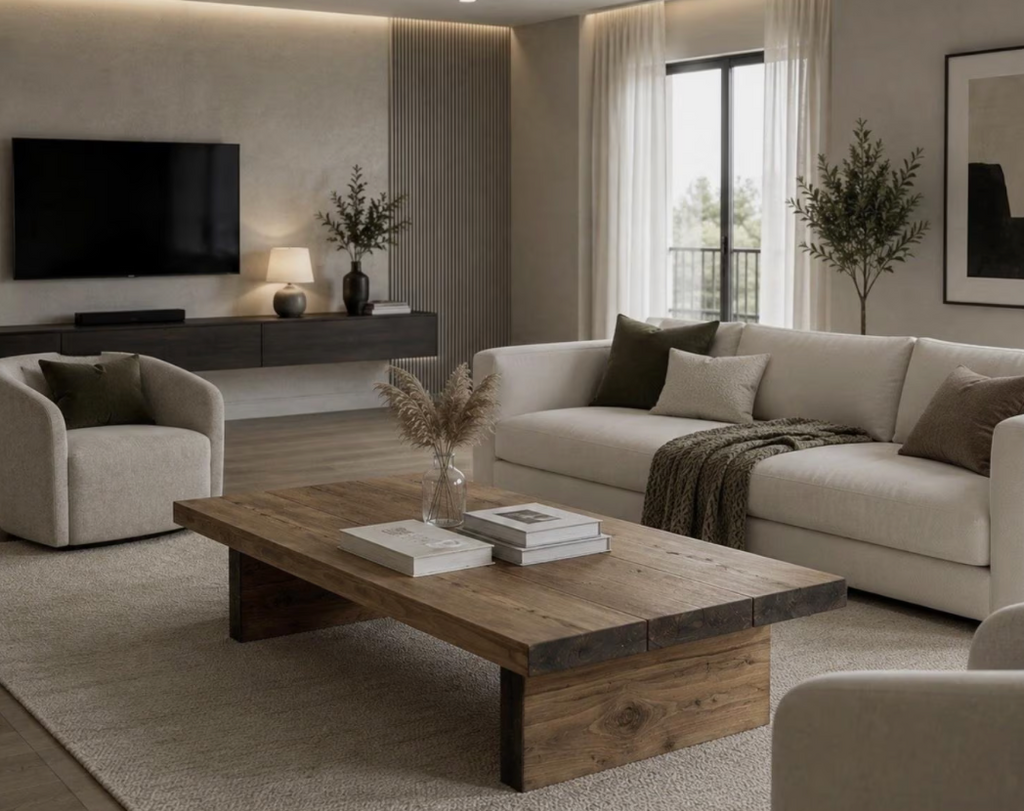 The Large rustic coffee table