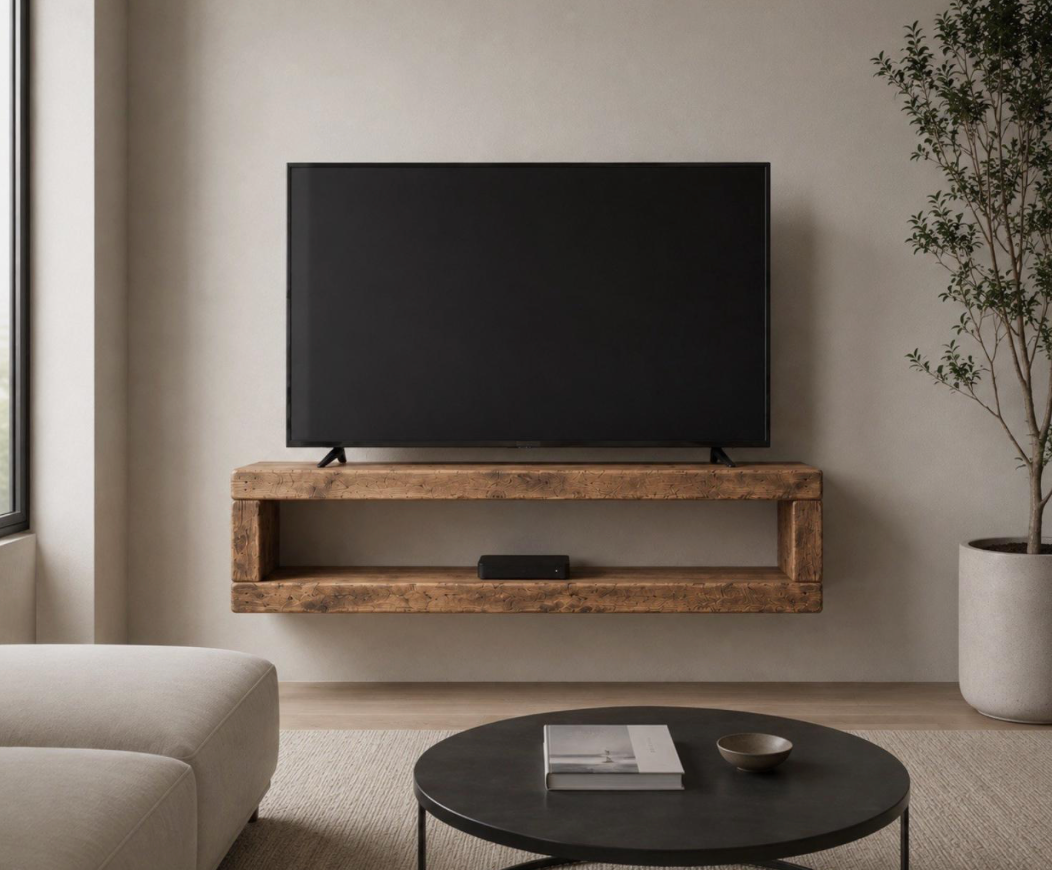 The large floating farmhouse TV Stand