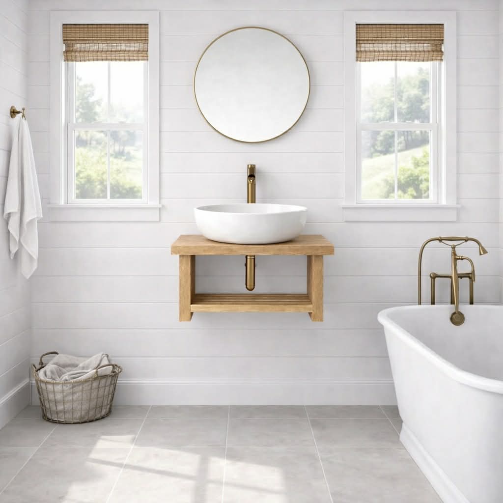 Floating Slatted Nettle washstand