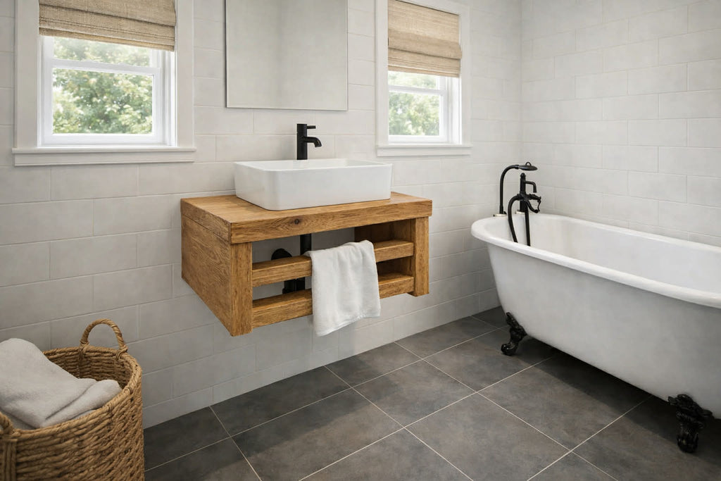 Floating Thistle towel rail washstand