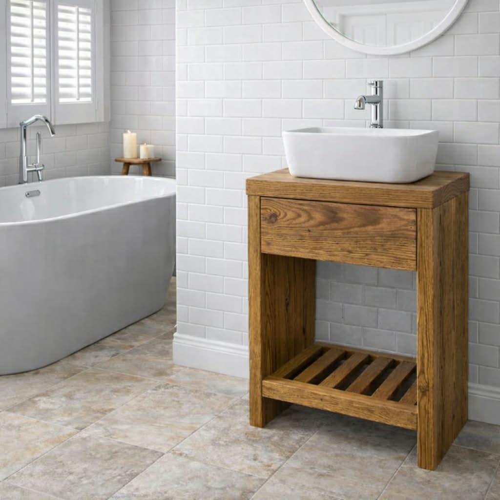 The small Slatted Juniper washstand